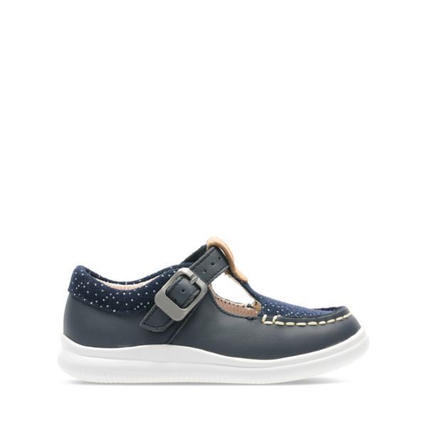 Clarks Boys Cloud Rosa Toddler Casual Shoes Navy | CA-4125739